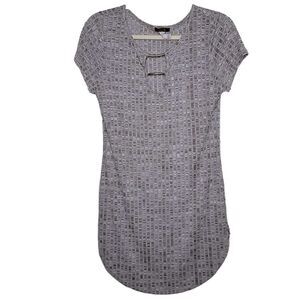 Blush Cutout Textured Short Sleeve Mini Dress Beige Brown Gold Size Large